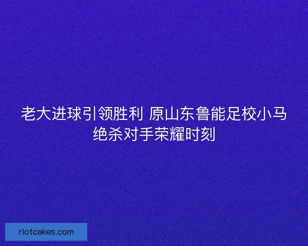 老大进球引领胜利 原山东鲁能足校小马绝杀对手荣耀时刻